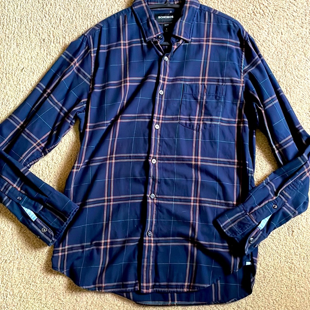 Bonobos flannel plaid button down
